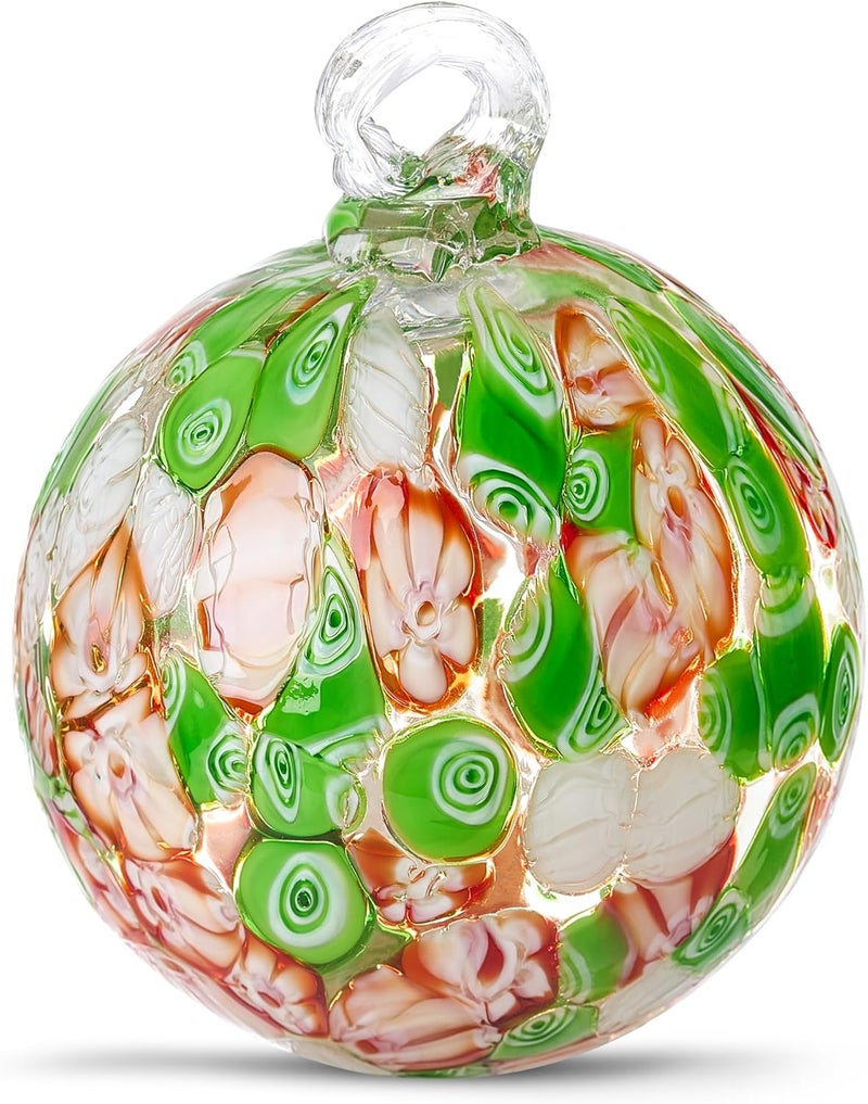 EUSTUMA Hand Blown Glass Witch Ball,Glass Ornament Hanging Garden Gazing Ball Indoor Outdoor Home Décor. (3) - Image 1